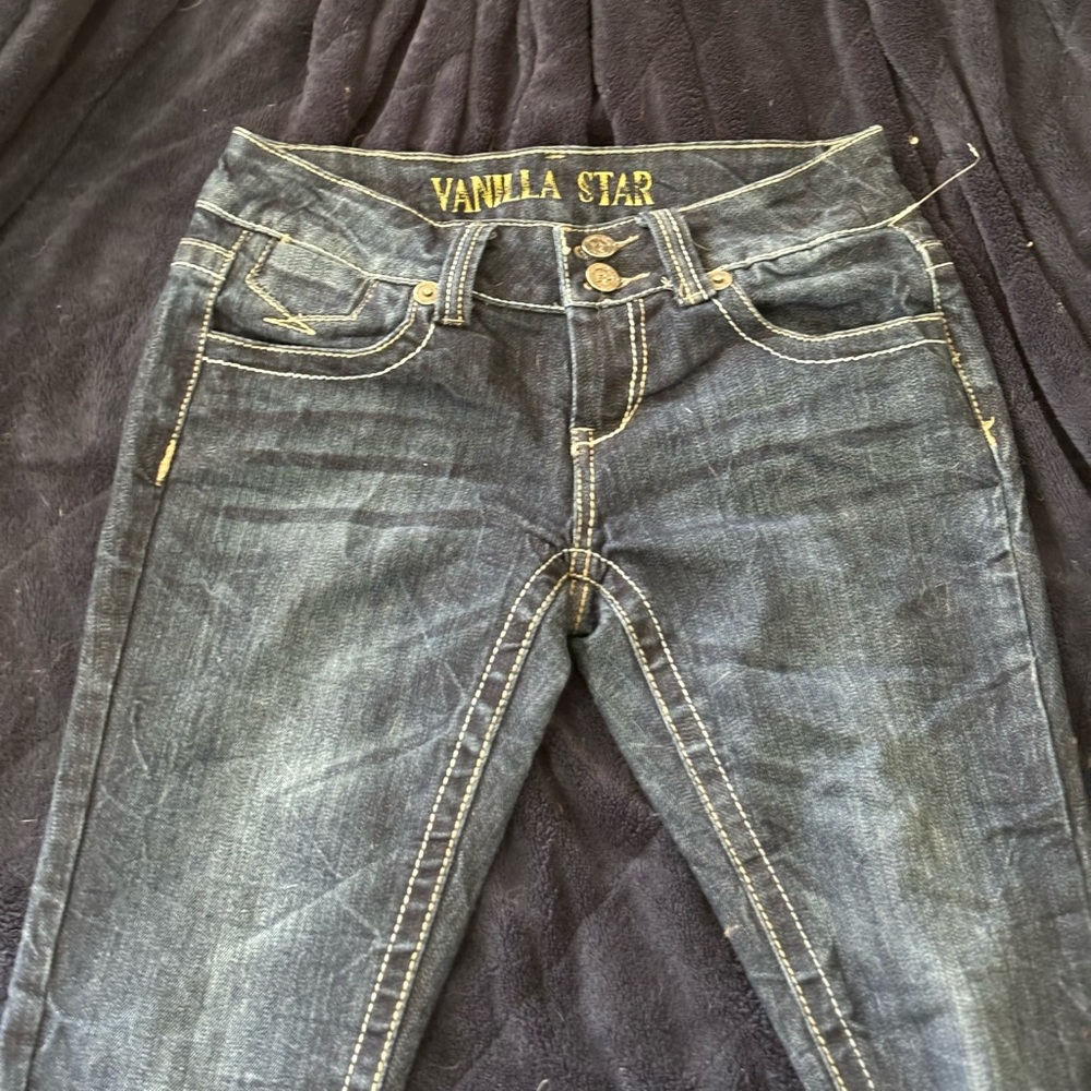Vanilla Star Blue Skinny Jeans with Distressed Look